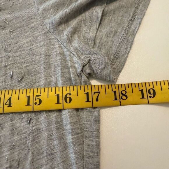 Talbots Heather Gray Beaded Short Sleeve T Shirt Size S - Picture 10 of 13